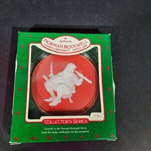 Hallmark 1986 Norman Rockwell Checking Up‎ Keepsake Ornament Santa QX3213